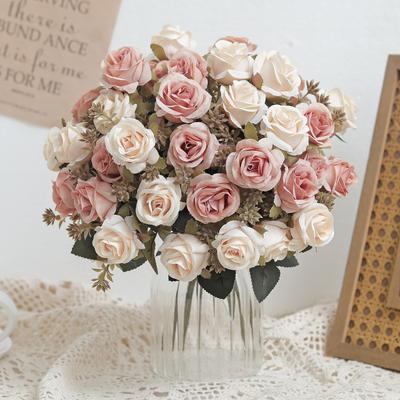 10 Koppen Kleine Roos Voor Vaas Bruidsboeket Kunstbloemen Buiten Huis Binnen Tafel Bruiloftsdecoratie Bloemschikkingen