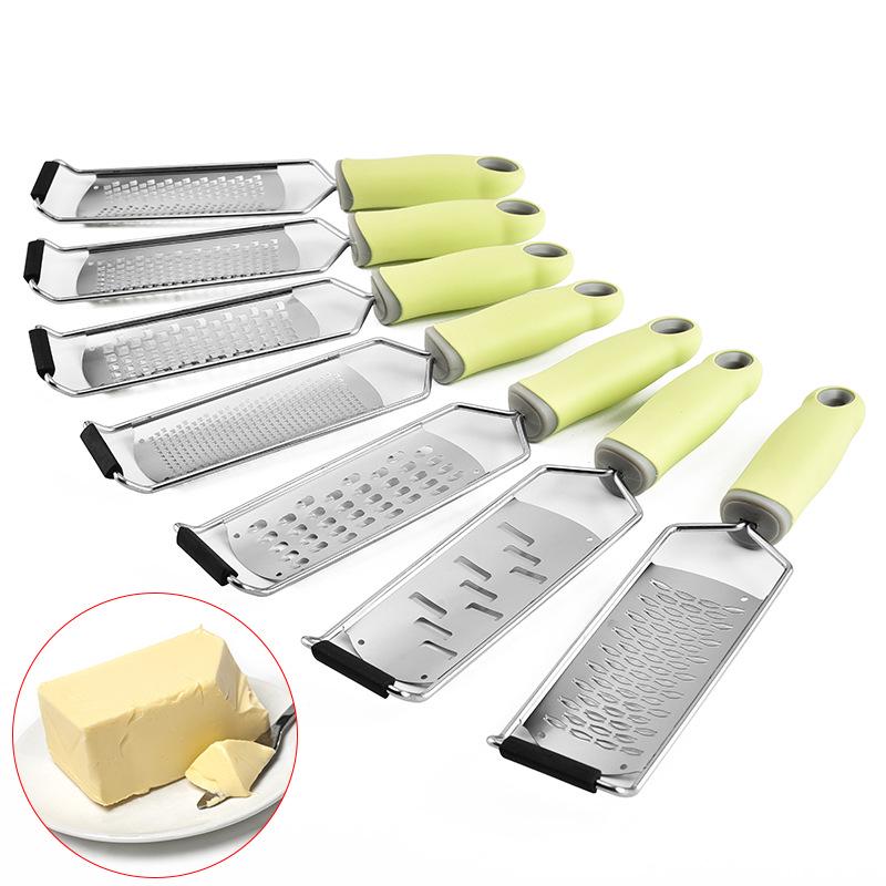Stainless Steel Cheese Grater with PP Handle – Coarse & Fine Shredding, Lemon Zester & Scraper Fine Grater