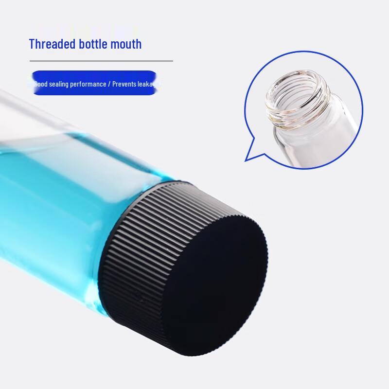 Leigu 60ml Transparent Glass Reagent Bottle with White Cap