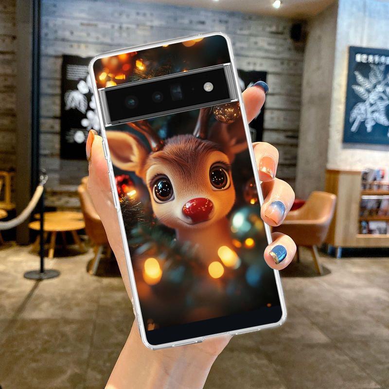 

Phone Case Cover for Google Pixel 9 8 7 6 5 4 4XL 7A 6A 5A 4A 3A Pro XL 5G Transparent Soft TPU Shell Cartoon Cute Animal Deer For Pixel 9 Pro XL