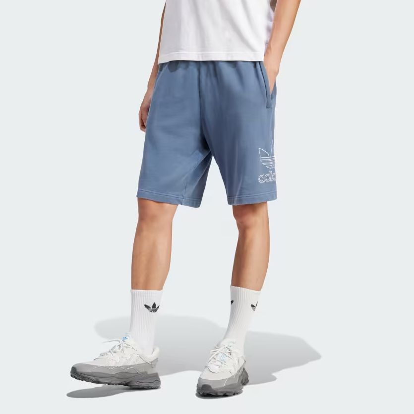 Adidas Originals Adicolor Outline Trefoil Shorts With Embroidered Logo Men Shorts Light-Blue IR8005
