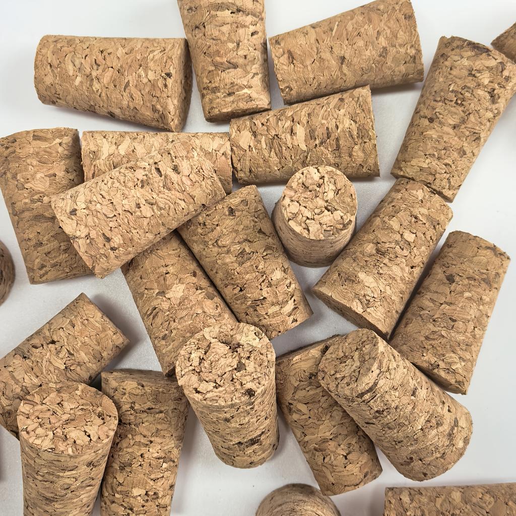30 Stück Naturkorken, konische Kork-Holz-Bierflaschenverschlüsse für die Weinherstellung, auslaufsichere Holz-Weinflaschenverschlüsse, Ersatzkorken für