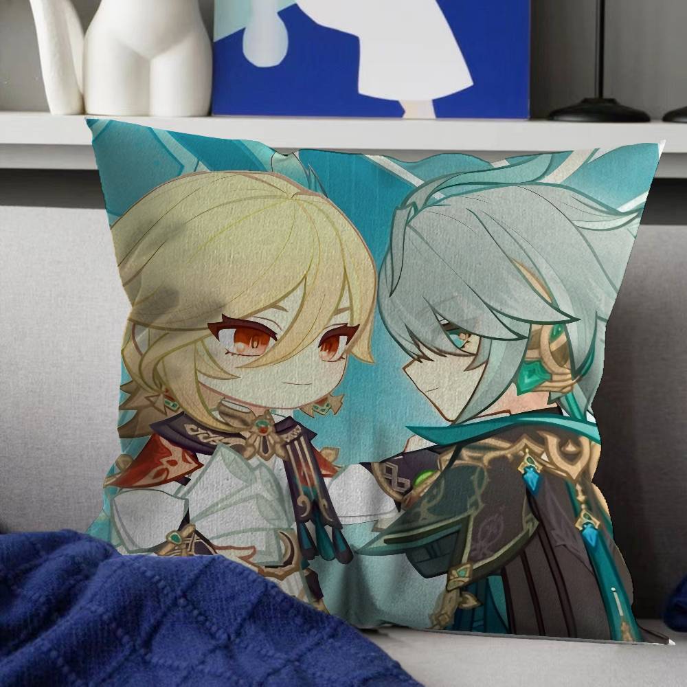 Genshin Impact Kaveh Alhaitham Cushion Cover Inches Farmhouse Decor Home Throw Pillow Covers for Couch Decorations