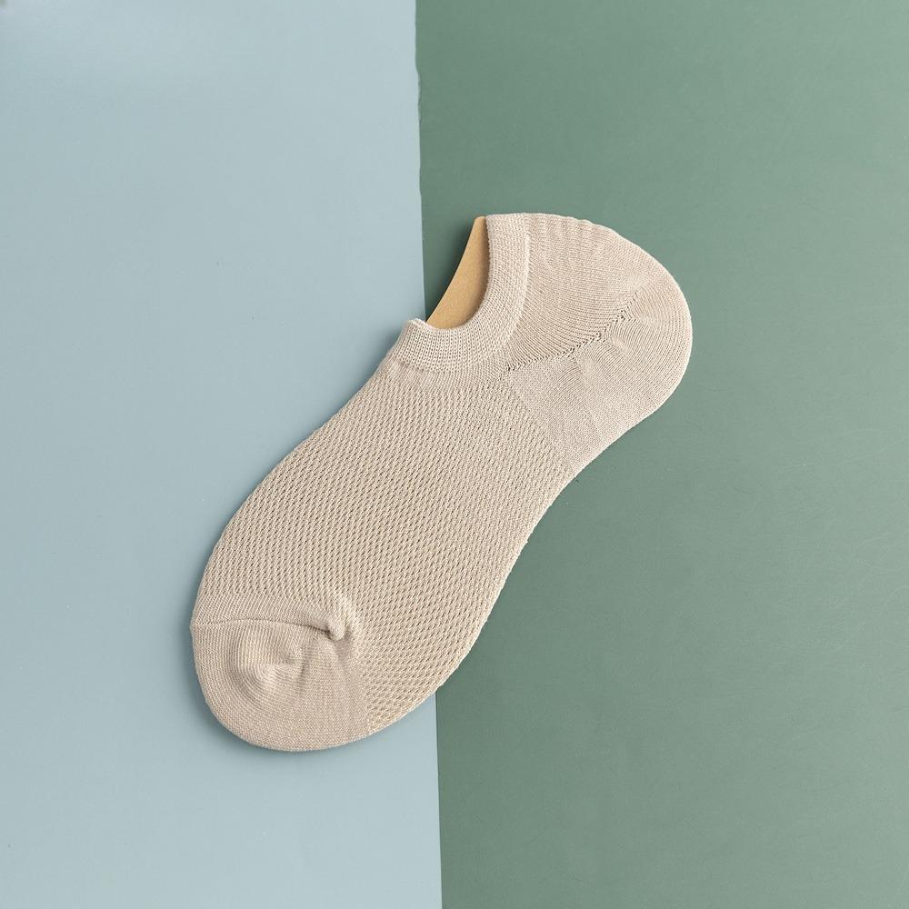 Men's Spring and Summer Thin Pure Color Sports Breathable Mesh Can Not Fall Off with The Boat Socks