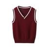100% Cotton Teenage Kids Knit Vest Boys & Girls School Uniform Sweater Vest V-neck Pullover Preppy Style Children Top Clothes