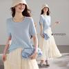 VICTORIA&VERA Slim Fit Short Sleeve Knit Top