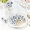 12/24Pcs Mirror Ball Cake Decoration Silver Disco Ball Cupcake Toppers 70s Disco Dance Party Wedding Birthday Decor Supplies