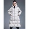 New winter down jacket women's medium and long over-knee thickened loose and thin adjustable A white duck down jacket