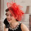 French Feather Fascinator Hat Elegant Tea Party Hat Hair Band Bride Headdress  Photography