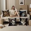 Renaissance Royal Cat Funny Pillow Case Sofa Living Room Bedroom Double-Sided Printing Square Cushion Nap Time Pillow Case