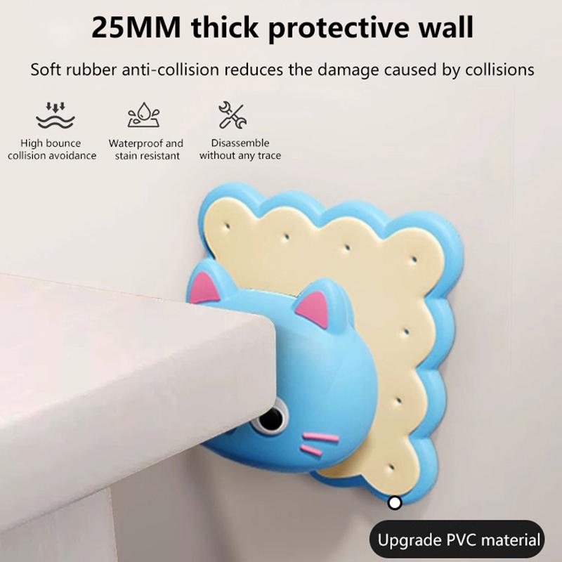 Cute Cat Silicone Door Stopper Door Handle Anti-collision Block Doll Silent Pad Reusable Door Shock Absorber Wall Decorative
