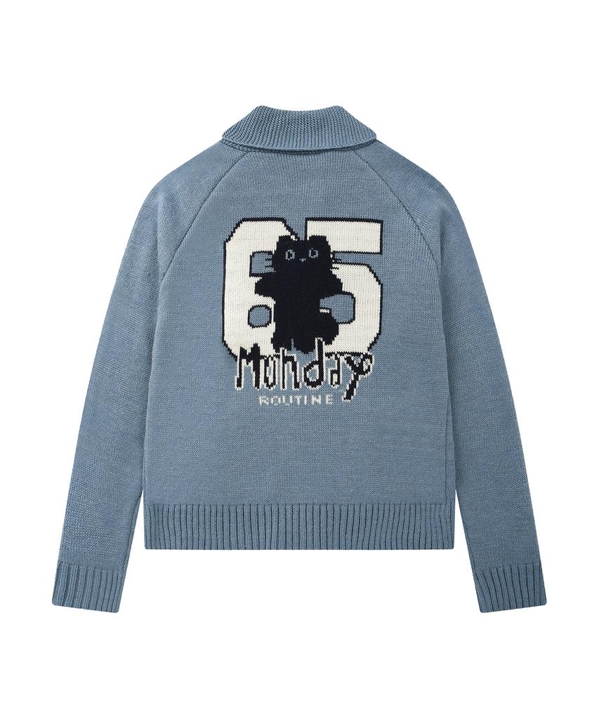 LMR Schanyon'S Wool Cowichan Knit Zip-Up Blue