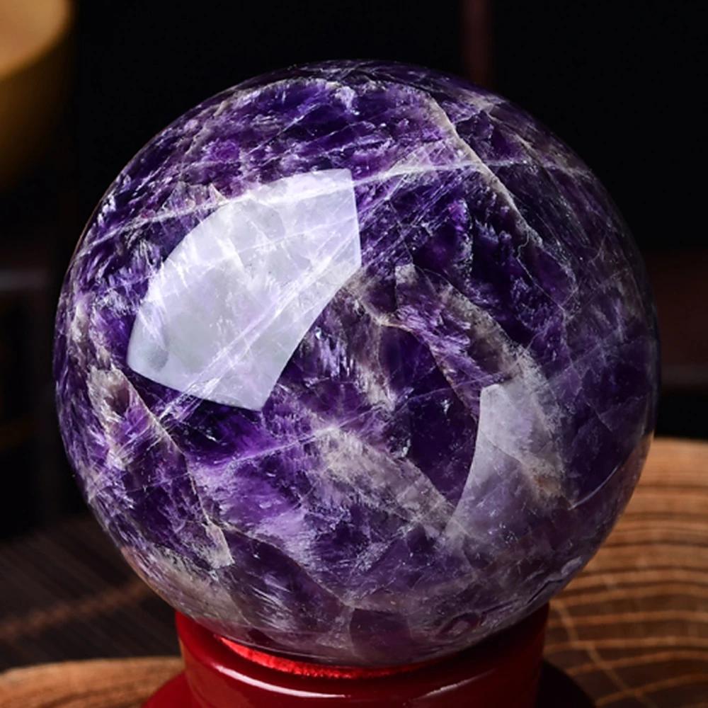1 Stück natürlicher Traum-Amethyst-Kugel, polierte Massage-Kugel, Reiki-Heilraum-Dekoration, Kristall-Handwerk, Stein-Globus, Souvenirs 4-7 cm