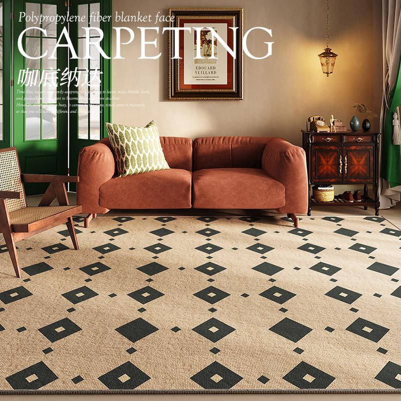 French Retro Living Room Decoration Carpets Thicken Bedside Rugs for Bedroom Large Area Home Non-slip Mat Washable Lounge Rug