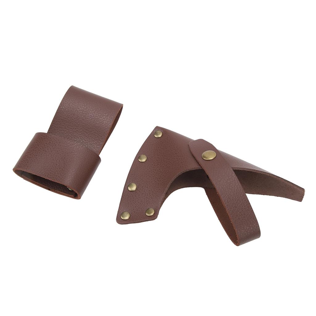 Pochwa na siekierę PU Skóra Metalowa Lekka, przenośna osłona główki i rękojeści siekiery do niezbędników do pracy na kempingu na zewnątrz Brązowa
