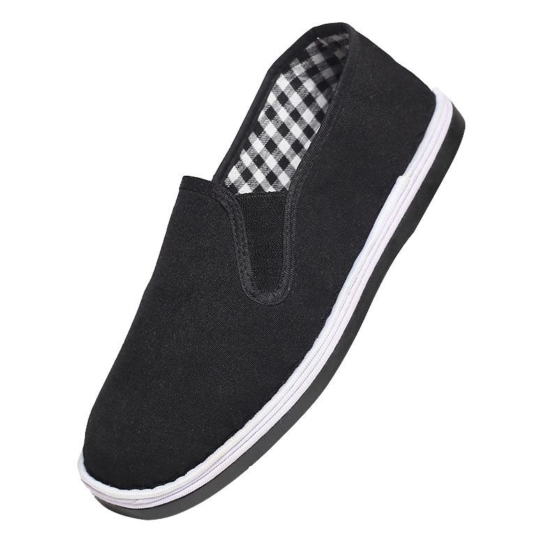 Canvas shoes men's shoes all black casual solid color large size zapatos de hombre mens loafers chunky sneakers fgb67