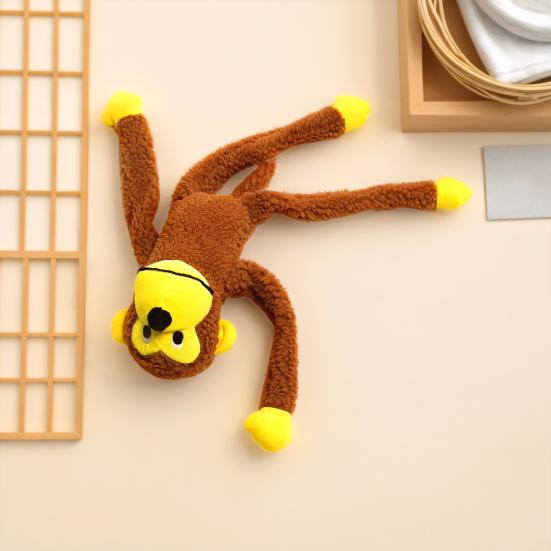 Interactive Monkey Plush for Dogs Cats Soft Bite-Resistant Chew Toy with Sound Pet Anxiety Relief Toy for Teeth Cleaning And Teething