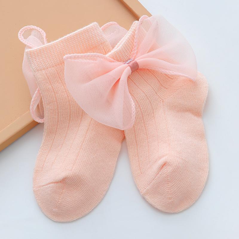 Home Baby Princess Socks Korean Edition Trendy Girls' Socks Children's Lace Socks Bow Baby Cotton Socks For Girls