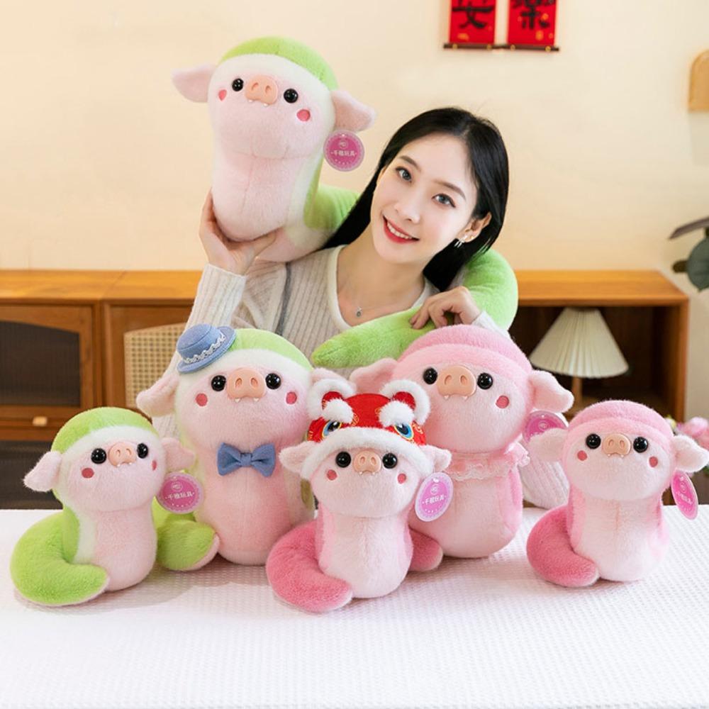 Mascot Snake Pig Plush Doll Toy Soft Pig Nose Snake Plushies Doll  Children