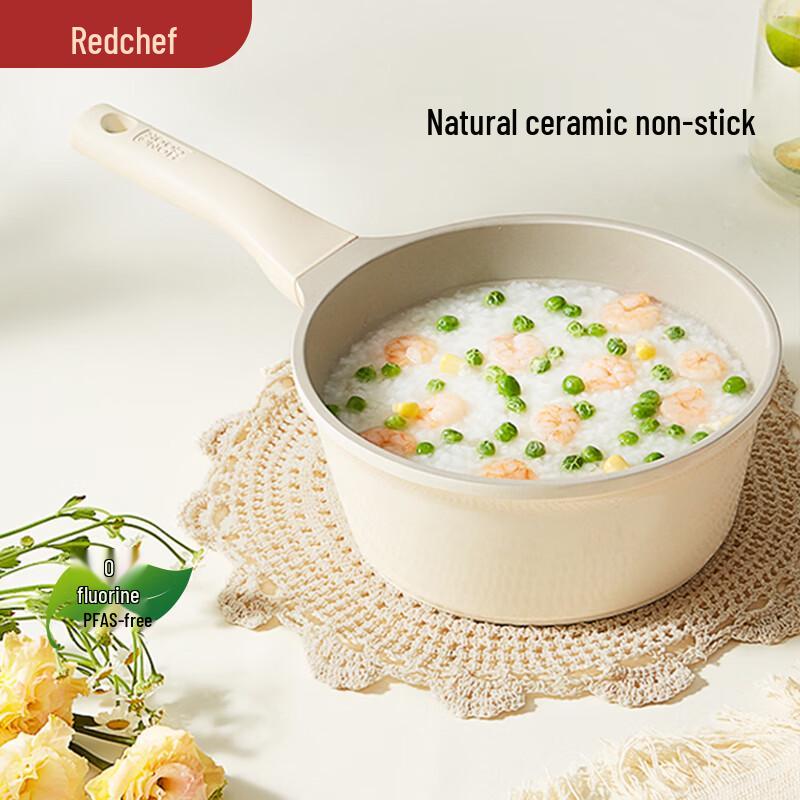 REDCHEF Titanium Ceramic Non-stick Milk Pot with Steamer Rack, 20cm
