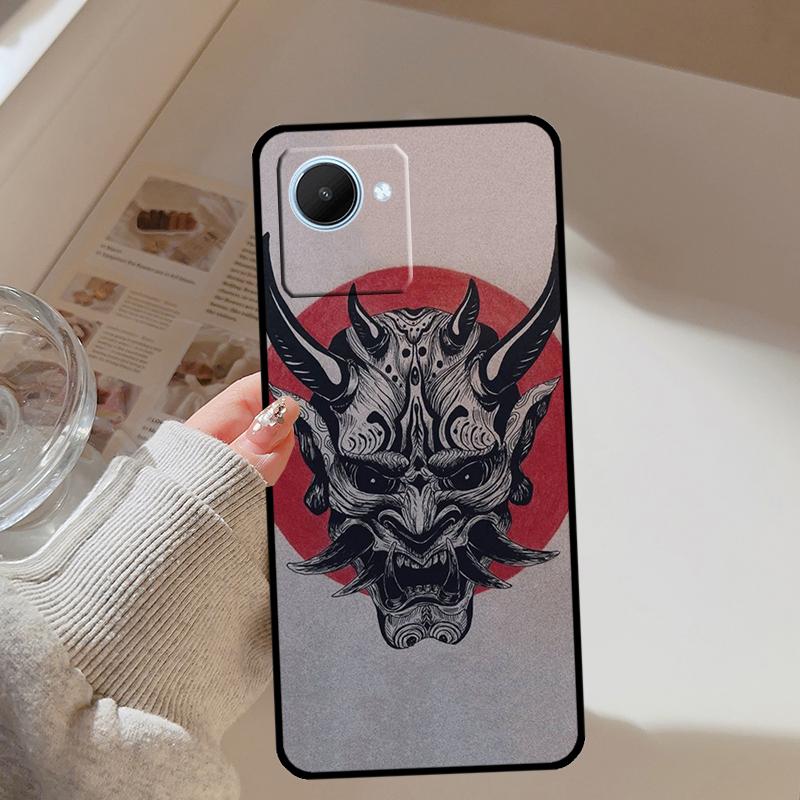 Japanese Oni Hannya Demon Mask For Realme 13 12 10 11 14 Pro Plus GT 6T 6 5 GT7 Pro C61 C55 C53 C51 C21Y C25S C75 C67 Case