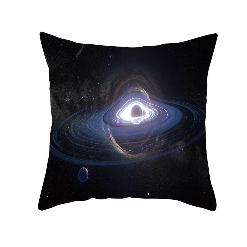 Space Science Fiction Black Hole Pattern Cushion Cover for Home Living Room Sofa Bedroom Decorative Pillowcase