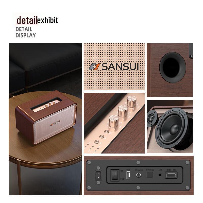 SANSUI A5 Wireless Bluetooth Speaker with Subwoofer CN plug (adapter included)