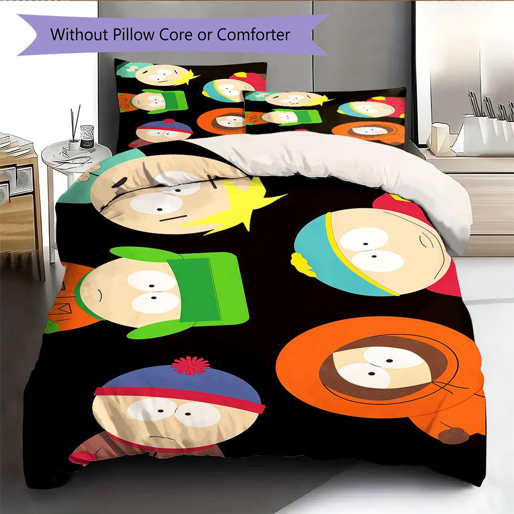 South Park Art Pattern Bedding Home Decoration Birthday Gift ( 1 duvet cover + 2 pillowcase, without core),fan merchandise.