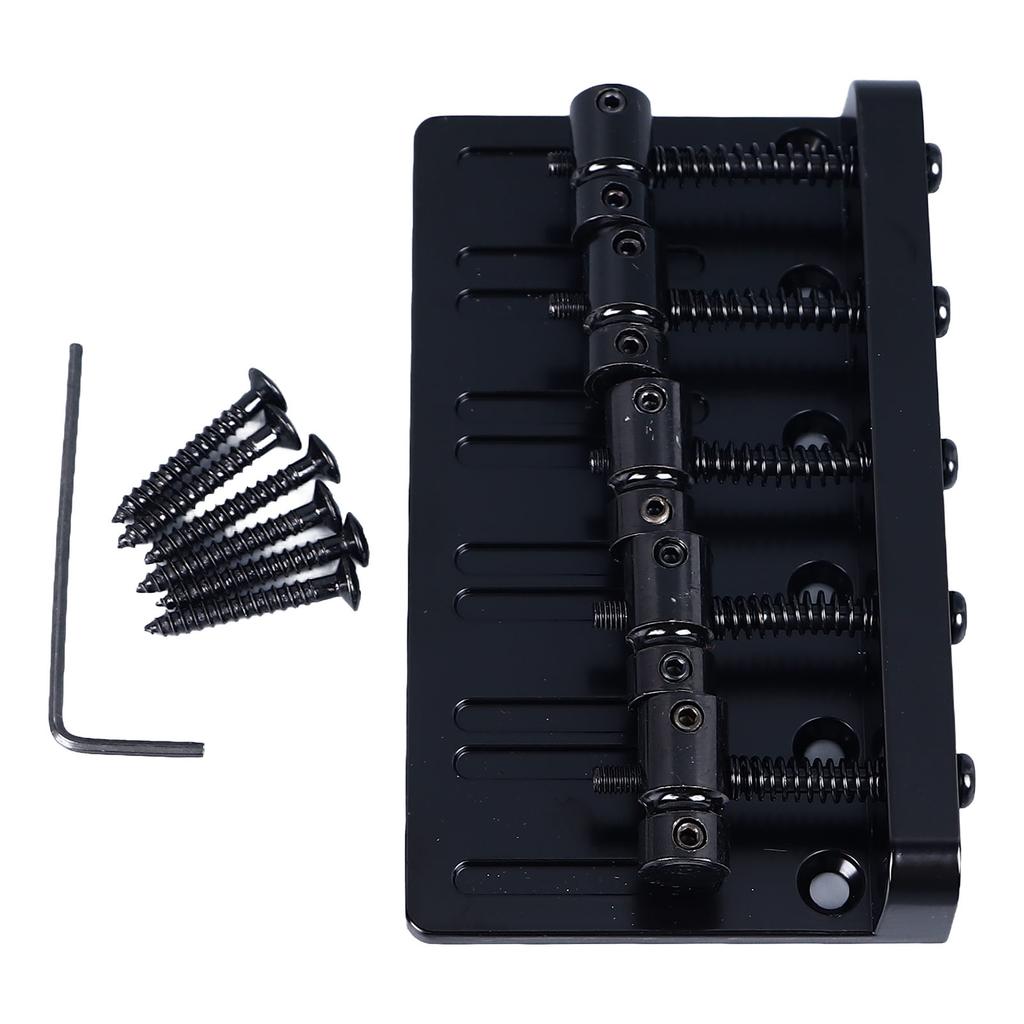 Electric Bass Bridge 5 String Bass Saddle Bridge Thickened Tailpiece Bridge Replacement with Screws