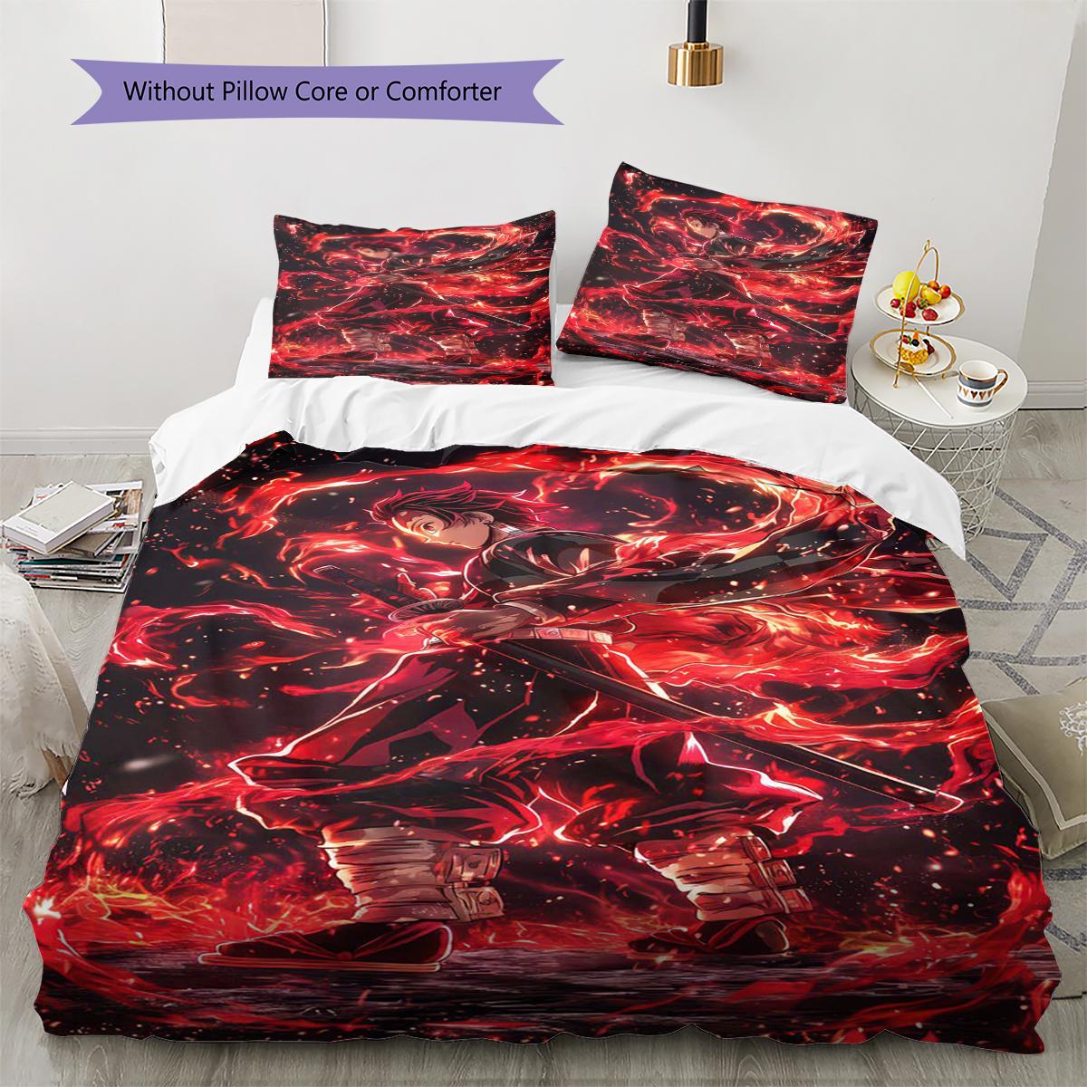 

Постільна білизна з аніме-малюнком Комплект ковдри Наволочка Декор для дому Подарунок на день народження (1 * підковдра + 2 * наволочка, без наповнювача) 135x200cm