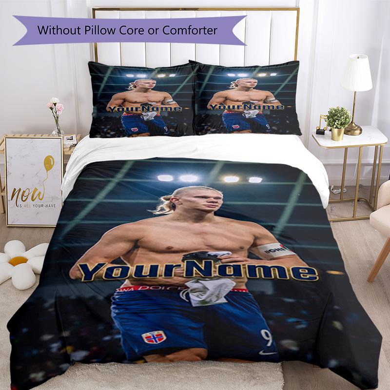Haaland 103 Customize your name Bedding Set Breathable Duvet Cover with Pillowcases Home Decoration Birthday Gift