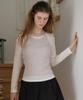 LETTER FROM MOON Shirred Halterneck Layered T-Shirt (Ivory)