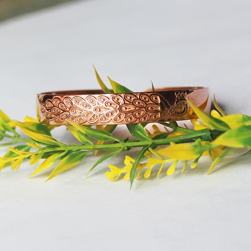 1Women's Pure Copper Bracelet, Cuff Bracelet Suitable for Daily Wear and Party Gifts, Pure Copper Without Coating
