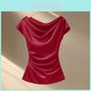 Silk Blouse For Women Summer Elegant Style With Loose Fit And Crew Neck