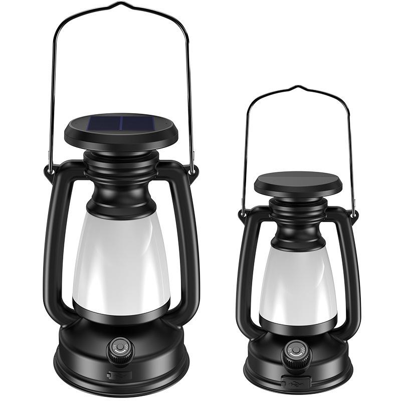 Rechargeable Retro Solar Camping Lantern: Outdoor/Indoor Decorative Desk & Emergency Light
