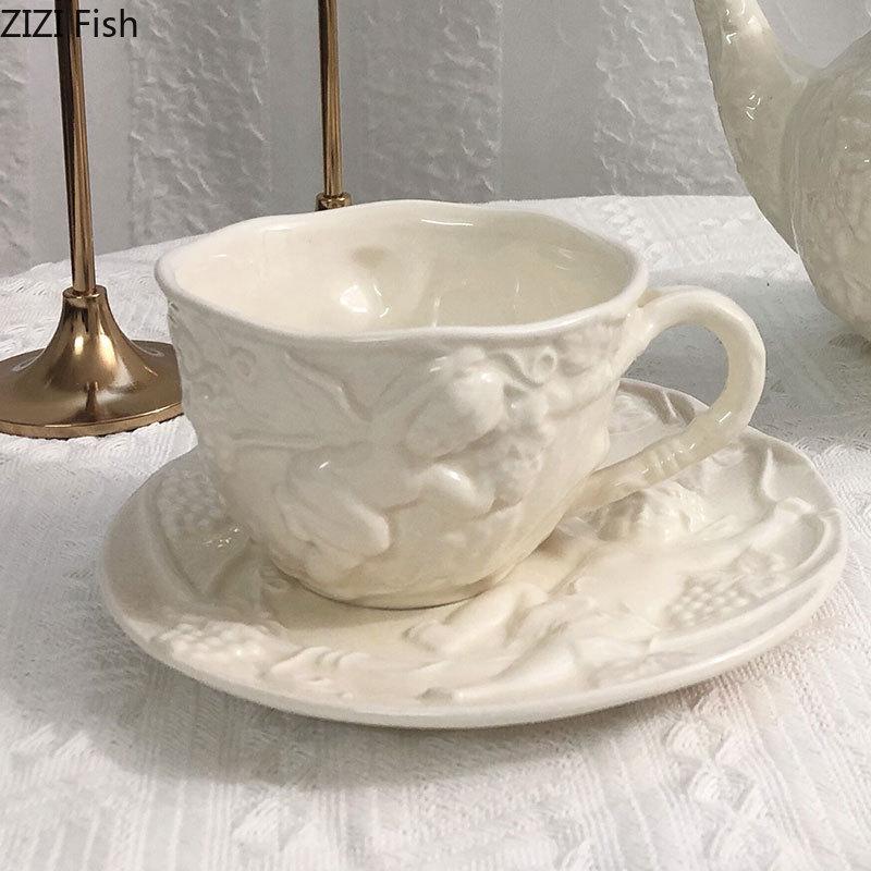 Engelfiguren Relief Keramiktasse&Untertasse Teekanne Esstisch Kaffeetasse Milchbecher Nachmittagstee Teetasse Fruchtsaftbehälter