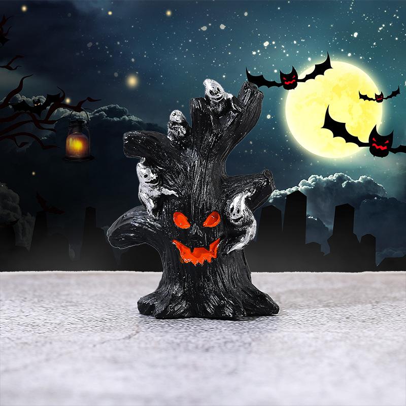 Micro Landscape Halloween DIY Ornaments Accessories Tree Ghost Pumpkin Tree Decorative Resin Accessories