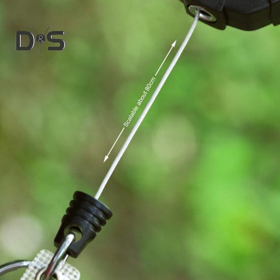 Robuster einziehbarer Schlüsselanhänger mit Magnetverschluss, taktischer Ausweishalter, Rolle, Karabinerhaken, leicht zu ziehende Schnalle