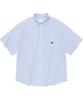 Covernat Whale Logo Stripe Half Shirt Light Blue
