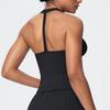 European & American Breathable Wide-Leg Pants with Fitness Halter & Strappy Long-Sleeve Yoga Top