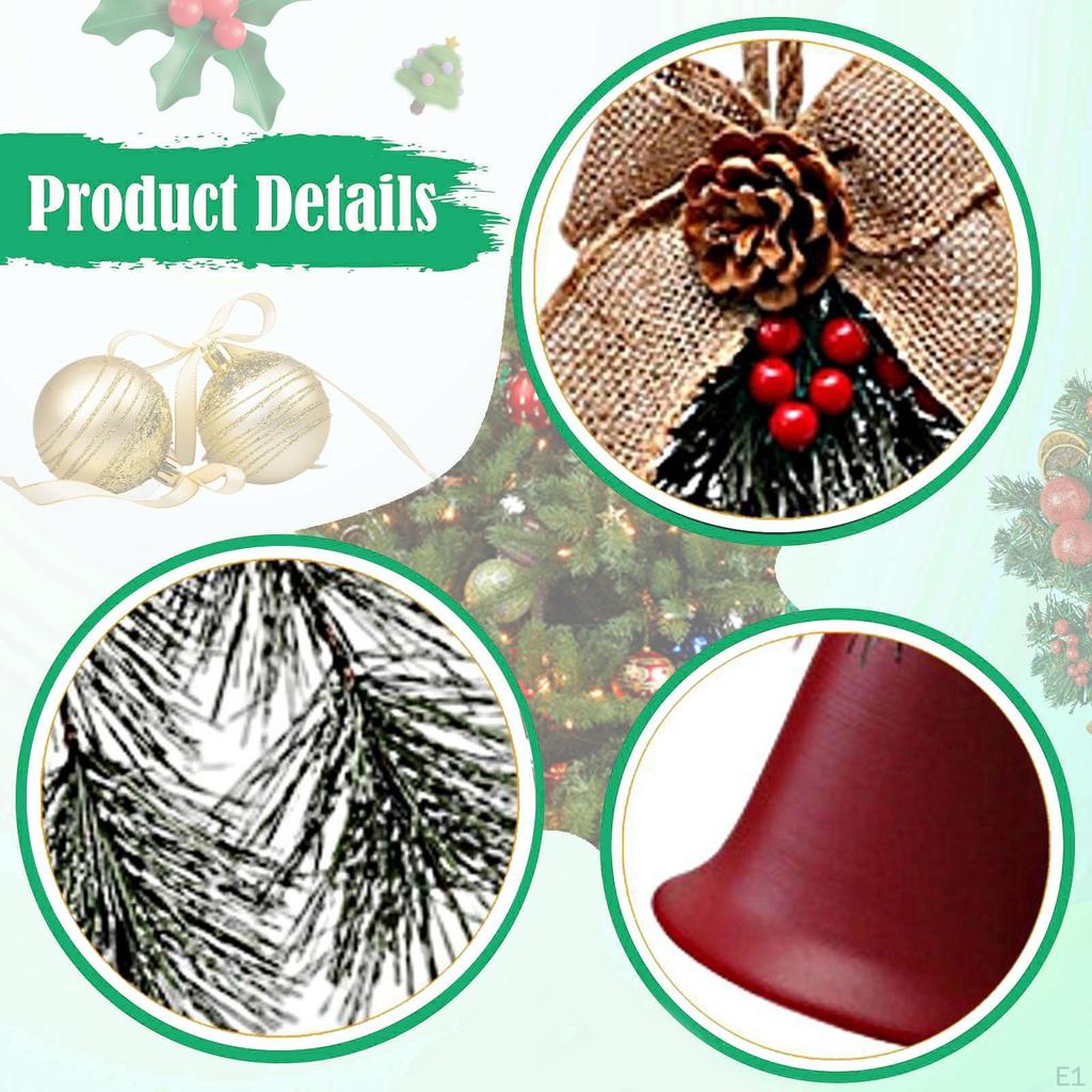 Christmas Bell Ornament Charm Pendant Decorative Rustic Tree Decoration Xmas Decor for