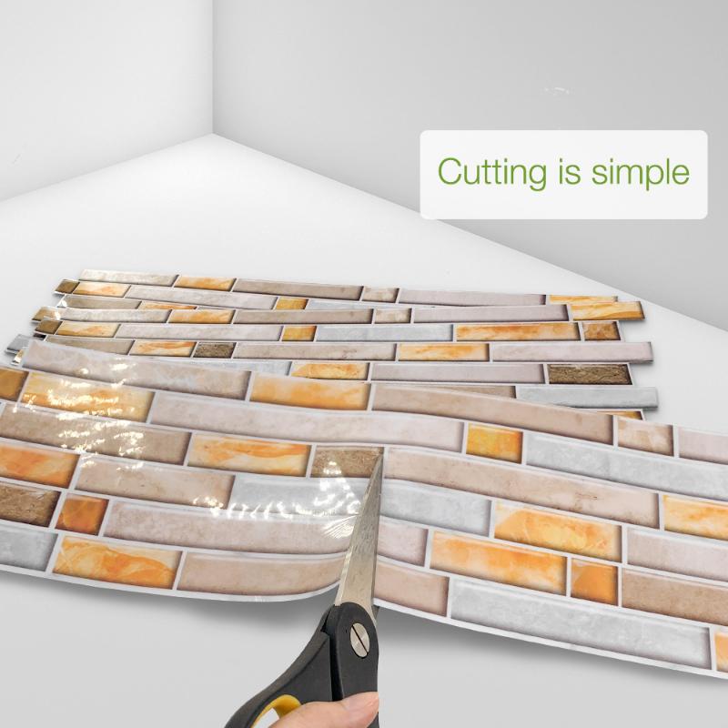14 ks Elegance Žlutý mramor Samolepky na kuchyňské dlaždice Koupelna Samolepící nástěnná dekorace Home DIY