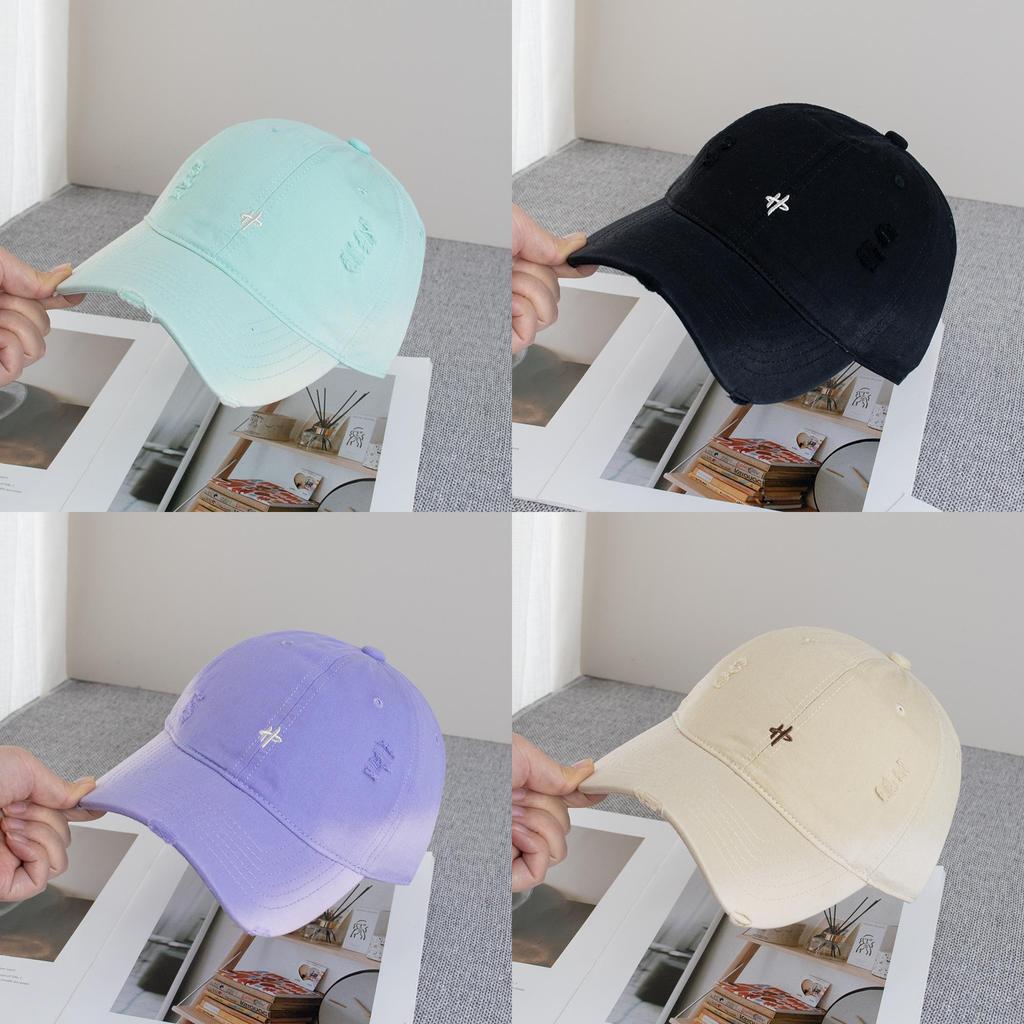 Spring Letter Embroidered Cotton Baseball Cap With Sun Protection For Casual Wear