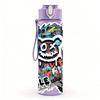 1PC Graffiti Bear Smile Face Art Print 750ml Color Plastic Sports Water Bottle Leakproof Flip Straw Lid Suitable for Sports Office Home Use