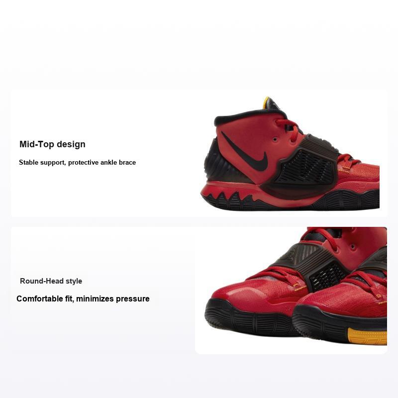 Nike Баскетбольные кроссовки Kyrie 6 Bruce Lee Mid-Top, детские кроссовки, черные, красные CW3042-600 36.5
