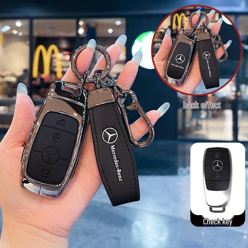 Mercedes Car Key Case for C300L/E260L, GLA200L, GLC/GLE350, GLB220L Modelle – Men's Buckle Bag.