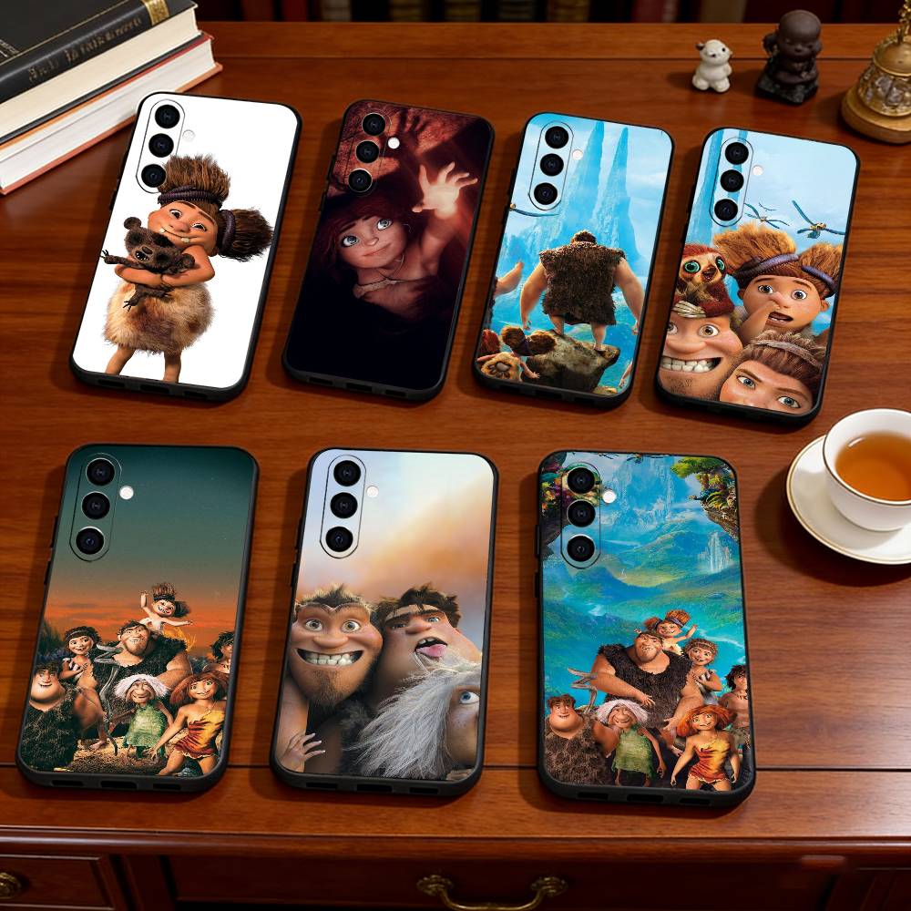 L-Schönes lustiges Cartoon-Höhlenmensch-Handyhülle für Samsung Galaxy A73,A72,A71,A70,A53,A52,A51,Weiche schwarze Silikonhülle