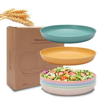 Eco-Friendly Wheat Straw Dinnerware Set: Versatile Plate for Pasta, Salad, Snacks, and Storage In Gift Box