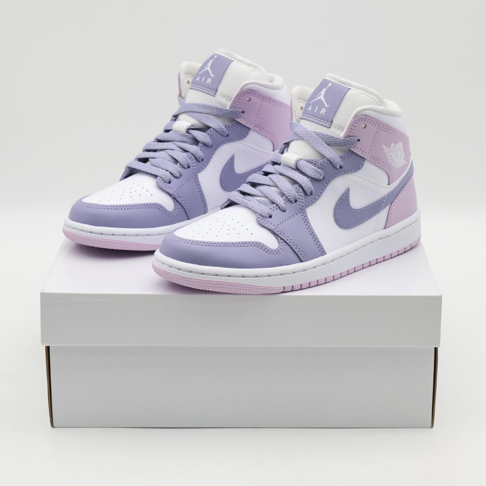 BQ6472-510 Nike Air Jordan 1 Mid Indigo Haze White Doll (Женский) 5.5W