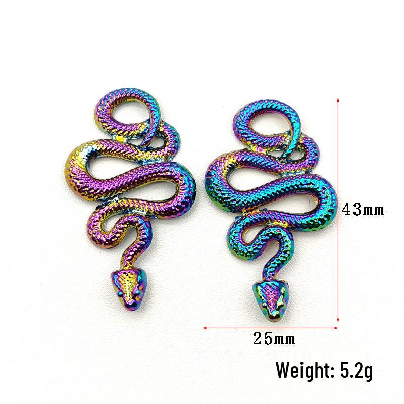 Iridescent Antique Silver Python Pendant